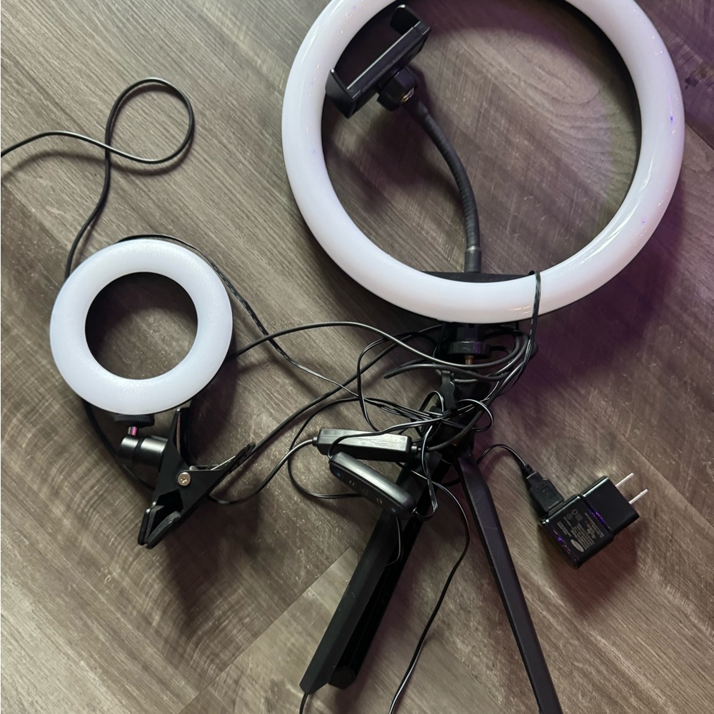 Dual Ring Light Set with Stand
